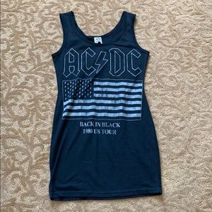eye candy AC/DC dress black tank top fitted.